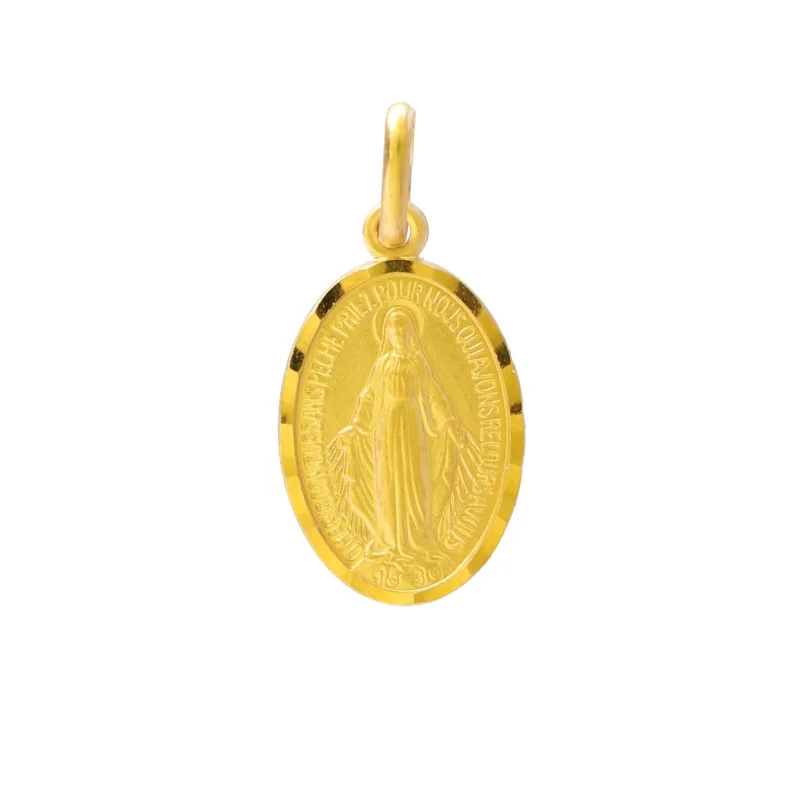 Médaille Miraculeuse mate en plaqué or 15mm