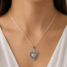 Necklace with a steel Sacred Heart ex-voto medallion