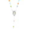 Chapelet de Lourdes perles verre multicolores