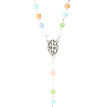 Chapelet de Lourdes perles verre multicolores