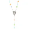 Chapelet de Lourdes perles verre multicolores