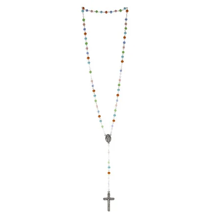 Chapelet de Lourdes perles verre multicolores
