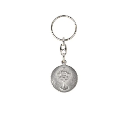 Saint Carlo Acutis keyring with the Eucharist on the reverse