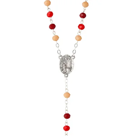 Chapelet de Lourdes perles verre rouges
