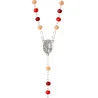 Chapelet de Lourdes perles verre rouges
