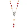 Chapelet de Lourdes perles verre rouges