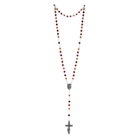 Chapelet de Lourdes perles verre rouges