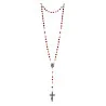 Rosario di Lourdes con perline di vetro rosse