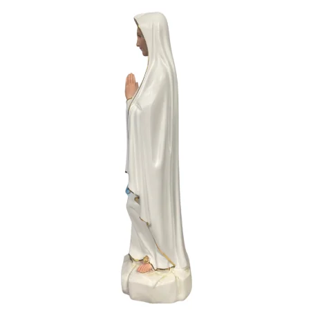 Statue Notre Dame de Lourdes blanche et dorée en résine 60cm