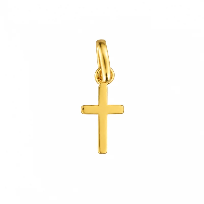 Pendentif mini Croix plaqué or 10mm