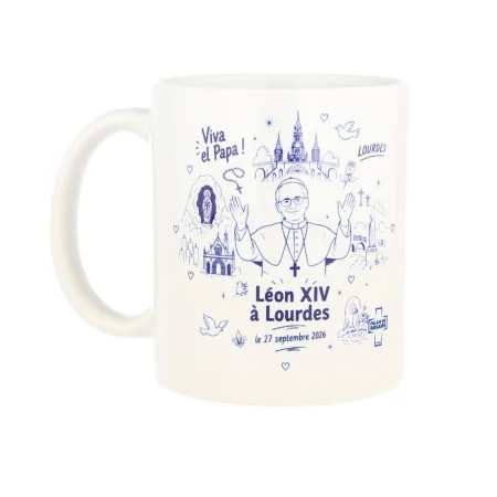 Mug du Pape Léon XIV à Lourdes