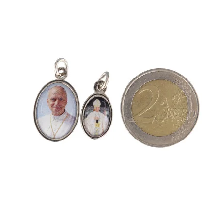 Pope Leo XIV medal with Our Lady of Good Counsel on the reverse, metal, 28mm