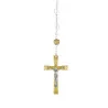 Lourdes rosary made of crystal with gold-plated rosary beads and case