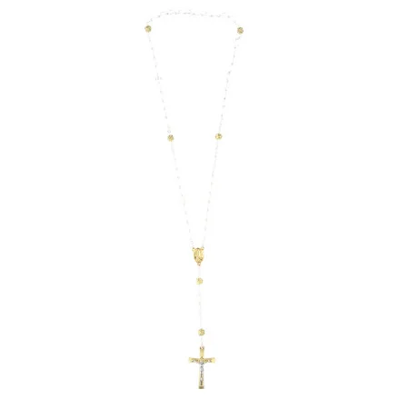 Lourdes rosary made of crystal with gold-plated rosary beads and case