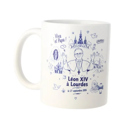 Mug du Pape Léon XIV à Lourdes