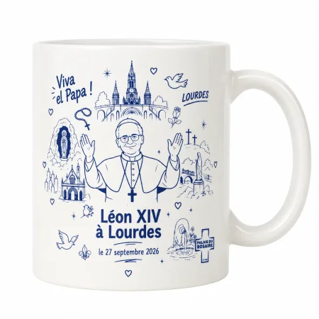 Mug du Pape Léon XIV à Lourdes