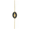 Gold-plated Miraculous Medal bracelet with blue background
