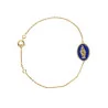 Bracelet médaille Miraculeuse fond bleu en plaqué or