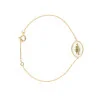 Gold-plated Miraculous Medal bracelet with white background