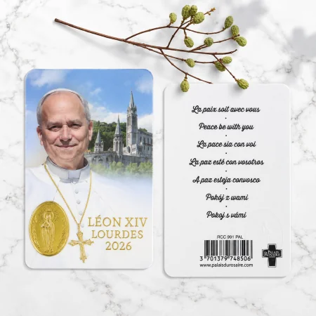 Carte de prière Pape Léon à...