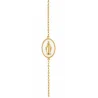 Gold-plated Miraculous Medal bracelet with white background