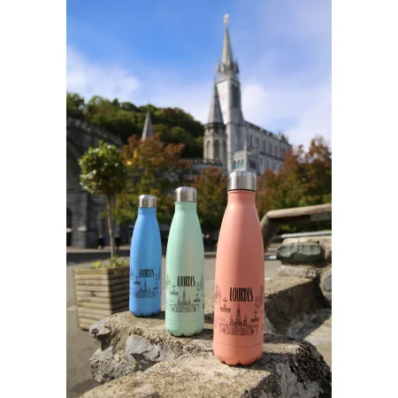 Stainless steel "Lourdes" insulated flask filled with 500ml of Lourdes water