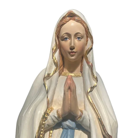 80 cm coloured statue of Our Lady of Lourdes in resin for outdoor use