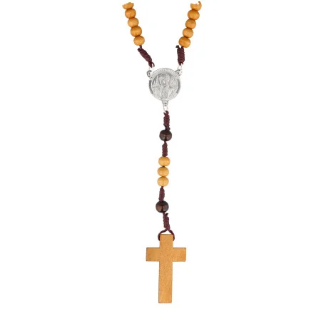 Rosario del Papa Leone XIV in legno