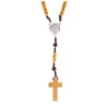 Wooden Pope Leo XIV rosary