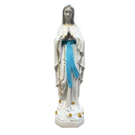 Statua della Madonna di Lourdes da 50 cm in resina bianca