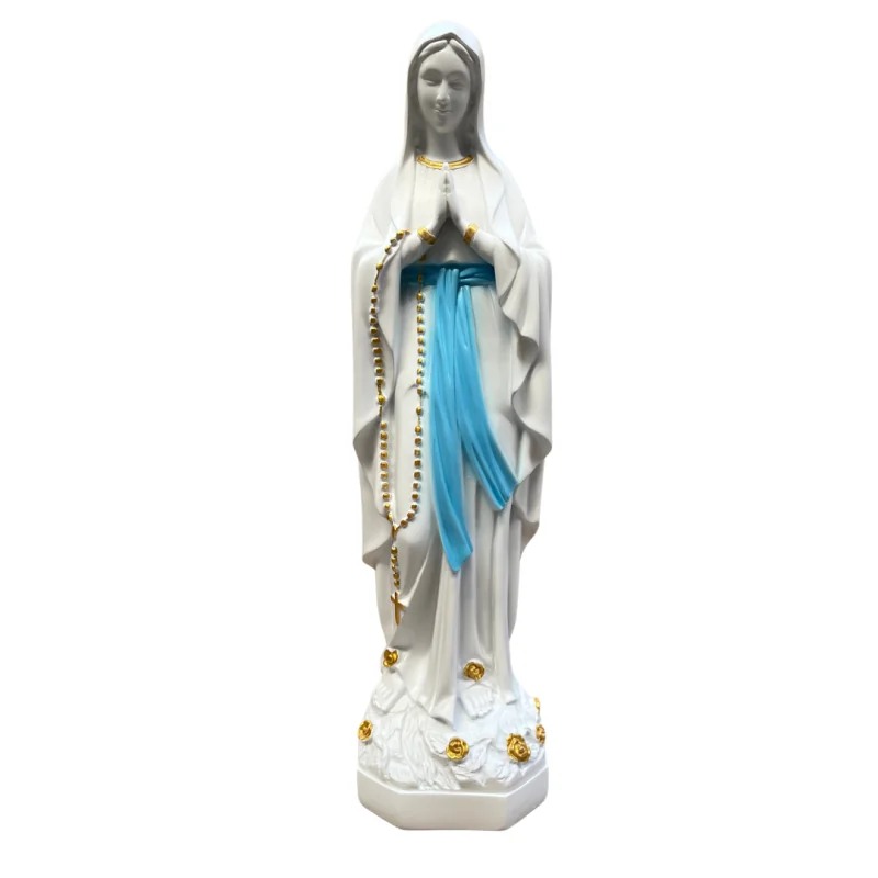 Statua della Madonna di Lourdes da 50 cm in resina bianca