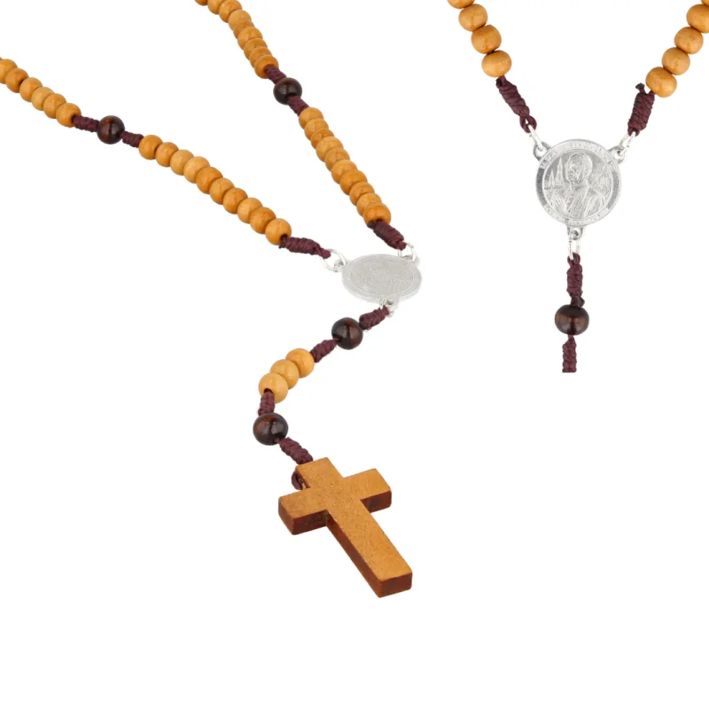 Wooden Pope Leo XIV rosary