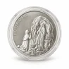 Medaglia souvenir argentata Papa Leone XIV e Lourdes