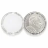 Medaglia souvenir argentata Papa Leone XIV e Lourdes