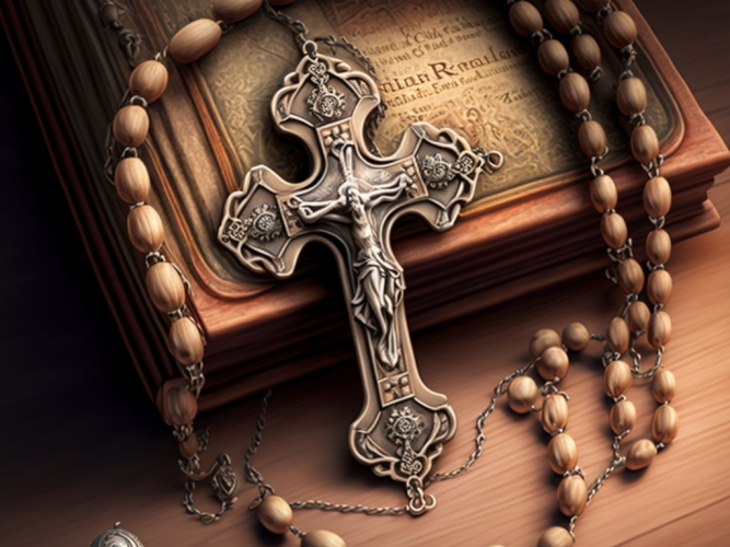 Cross Casting A Shadow Stock Photo - Download Image Now - Hanging, Rosary  Beads, Crucifix - iStock