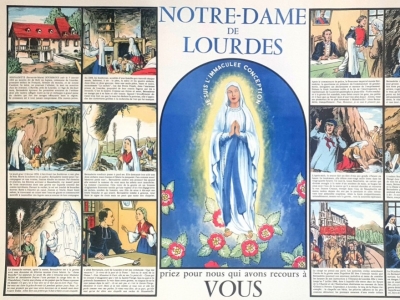When did Bernadette receive 18 apparitions of the Virgin Mary in Lourdes?
